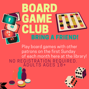 Sunday, Aug. 7, 1:30 - 3:30 pm: Board Game Club