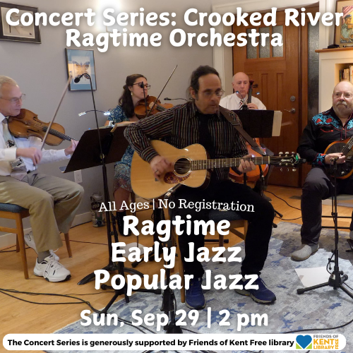 Sunday, Sep. 29 at 2 pm: Concert Series: Crooked River Ragtime Orchestra